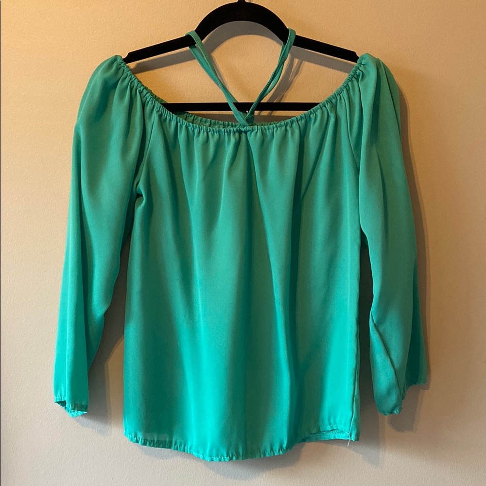 Women's Off-Shoulder Top - Teal